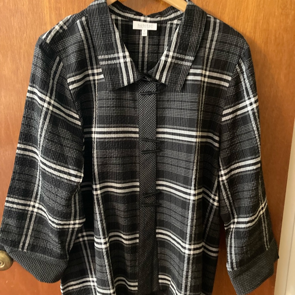 Habitat Black and White Plaid Women's Blazer